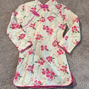 Floral Pink and Cream Kids Dress